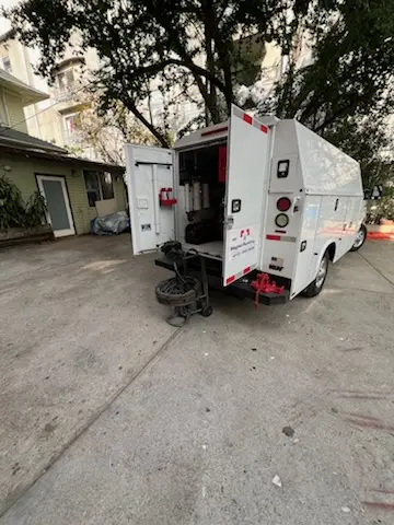 Magnet Plumbing service vehicle on-site for Slab Leak Repair in Dania Beach